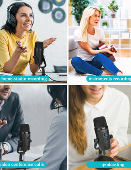 BY-PM500 Gaming Condenser USB Microphone for PC Mobile Phone Android Windows Mac Youtube Recording Streaming Blogger Vlog
