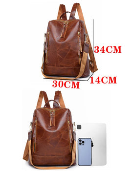 Multifunctional Large Capacity Backpacks High Quality Leather Luxury Designer Brand Women's Backpack