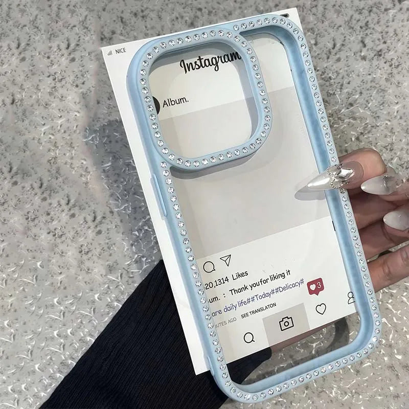 Luxury Bling Rhinestone Diamond Phone Case For iPhone 17 16 Pro Max Cases iPhone 15 14 Air Shockproof Cover