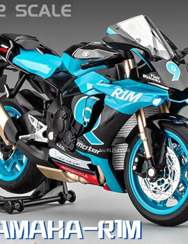 1/12 Yamaha R1M Toy Motorcycle Model Alloy Diecast with Shock Absorption Simulation Scale Motorcycle Model Toys for s Gifts