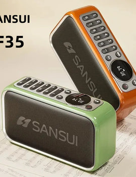 SANSUI F35 portable stereo bass Bluetooth speaker SANSUI F35 retro speaker mini plug-in portable music player supporting TWS AUX
