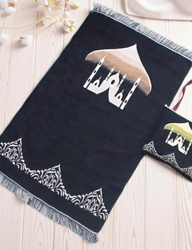 Muslim Prayer Rug With Portable Bag Prayer Beads Muslim Gift for Women Men Soft Mat Islam Gifts Set for Ramadan Eid Hajj Travel
