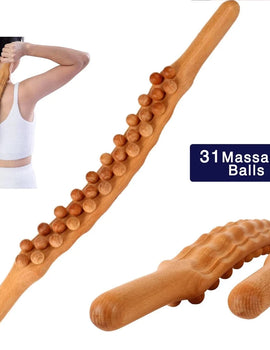 Wood Therapy Massage Roller Stick Tools,for Lymphatic Drainage,Body Sculpting,Ease Neck Back Waist Pain Handheld Massage Stick