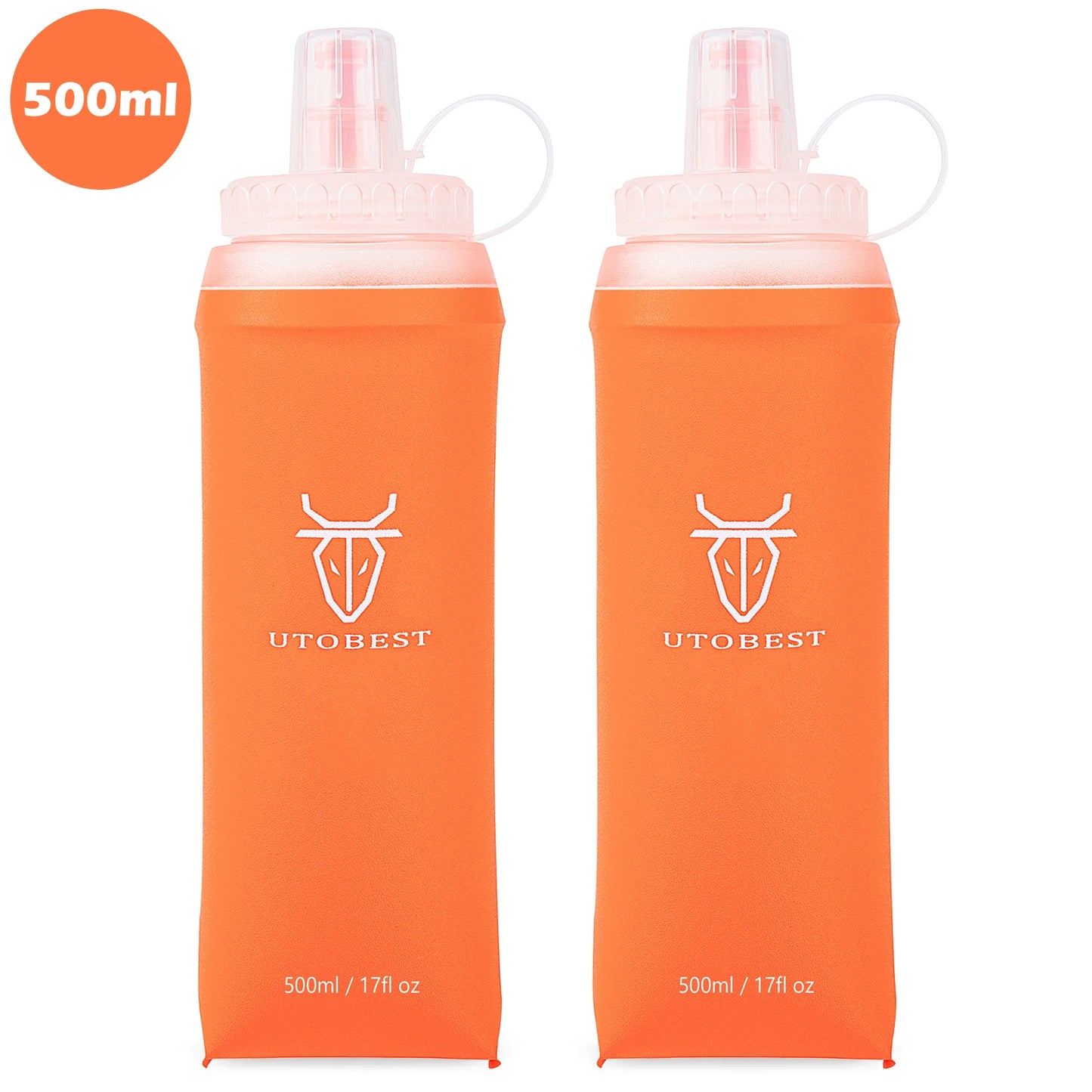 350ml/500ml Soft Flask Foldable Silicone Water Bottle TPU Running Kettle Outdoor Camping Running Cycling