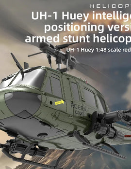 Uh-1 Huey Simulation 3d Six Way Aileron Free Reverse Flying Stunt Helicopter Electric Remote-Controlled Aircraft Model Toy