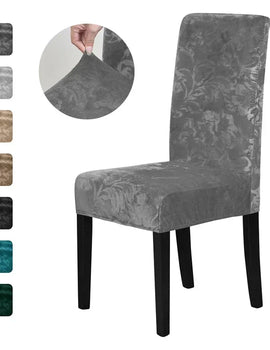 1PC Stretch Dining Chair Cover Jacquard Solid Color Chairs Slipcovers Elastic Soft Seat Covers for Banquet Wedding Hotel Decor