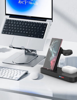 3 in 1Wireless Charger Stand Fast Charging Dock Station Type C For Watch Huawei iPhone 15 14 13 12 Pro Max Earbuds