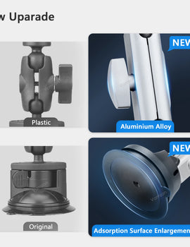 Car Suction Cup Holder with Double Ball Head Adapter with Invisible Selfie Stick for Insta360 One R X2 GoPro Accessories