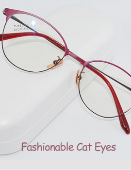 Retro Cat Eye Butterfly Eyewear Ultra Light Alloy Spectacle Optical Prescription Glasses Frames