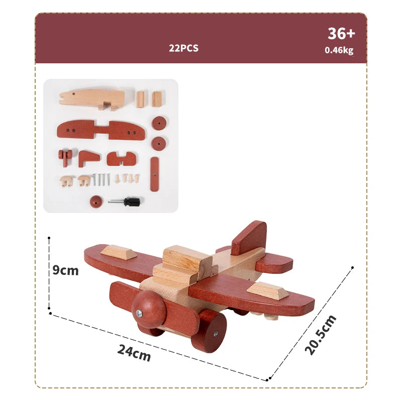Wooden DIY Vehicle Assembly Toy Set