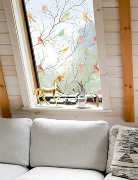 Privacy Window Film Opaque Static Cling Non Adhesive Film Bird Decals Decorative Glass Cover Tint Frosted Stickers for Home