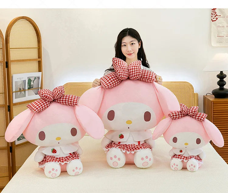 Kawaii 60cm Melody Plush Toy Sanrio Stuffed Doll Anime Soft Pillow Cute Gift Kids Birthday Xmas Plushie Stuffed Animal
