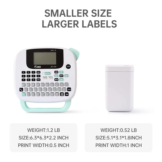 D101 Mini Thermal Label Printer, Portable Bluetooth Inkless Label Maker (10–25mm), Rechargeable Type-C for Home, Office & Business