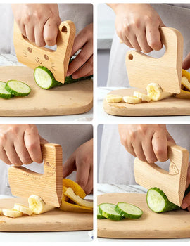 Wooden Knife for Cooking Cute Fish Dinosaur Shape Kitchen Toy Vegetable Fruit Cutter Kitchen Tool Toys Wood Knife for