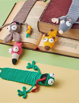 2 Pcs Cartoon Animal Bookmark Crochet Home Decor Handmade Knitted Animal Bookmark Lovely Bookmarks Reading Presents Christmas Gifts
