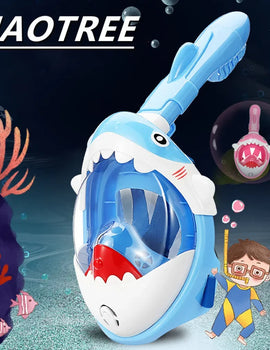 Cartoon Diving Mask Swimming Full Face Snorkeling Mask Boys Girls Underwater Scuba Anti Fog Snorkel Set Equipment