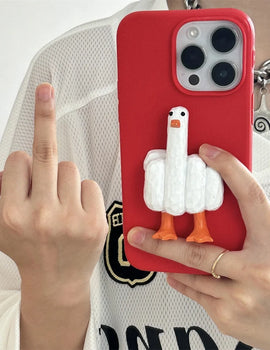 INS Funny Duck You Middle Finger Phone Case For iPhone 15 13 14 Pro Max Plus Creative Halloween Soft Back Cover