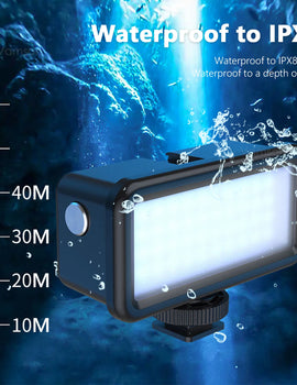 Waterproof Led Video Diving Light for DJI Osmo Action3 Gopro Hero 11 10 9 8 SJCAM Underwater Lamp Photography Light Lamp