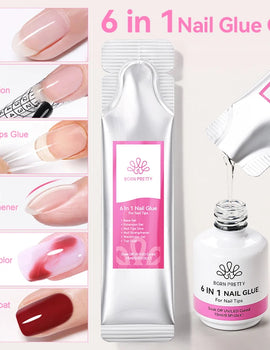 15g 6 IN 1 Nail Glue Gel Refilled Package Extension Building Strengthen Nail Gel Semi Permanent False Nail Tips Gel