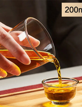 Japanese Style Glass Tea Pitcher Fair Cup Kung Fu Tea Set Chahai Borosilicate Glass Serving Teacup Coffee Pot Wine Jug Milk Cup