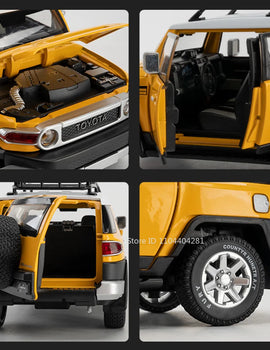1:24 Land Cruiser FJ LC80 Toy Model Diecast Alloy Car Sound Light Pull Back Doors Opened Miniature Vehice Friend's Birthday Gift
