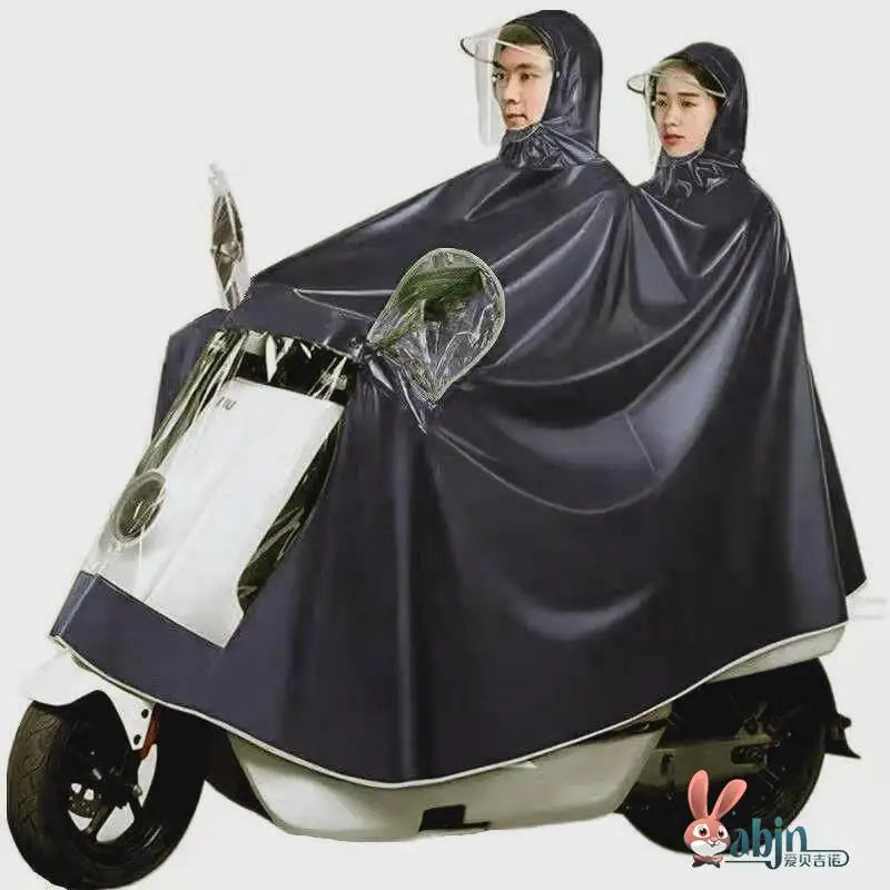 Full Body Waterproof PVC Rain Poncho for Motorcycle and Bicycle Riding