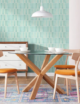 3D Tile Stickers, Self-adhesive Green Tile Backsplashes for Kitchen, Bathroom Walls, Water and Mold Resistant, Matt, 30x30cm