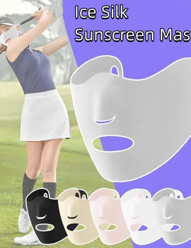 Ice Silk Sunscreen Mask Summer Anti-UV Protection Cycling Face Cover Women Breathable Outdoor Sport Sun Windproof Reusable Masks
