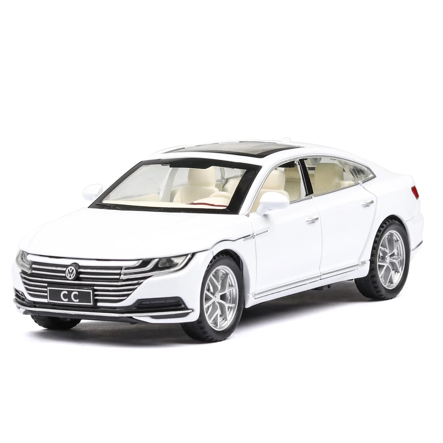 1:32 Scale Volkswagen CC Alloy Car Diecast Model Collect Hobby Model Ornaments Gift For Friend Boys Sound Light Pull Back Toys