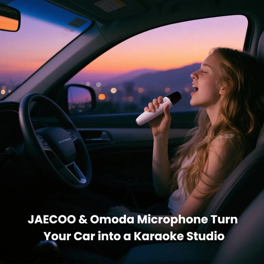 Jaecoo & Omoda Car Karaoke Wireless Microphone for J5, J7, O7, E5, Rechargeable Type-C Mic with Bluetooth & AUX Receiver