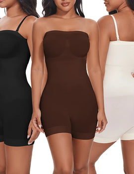 Seamless Strapless Bodysuit Off Shoulder Tube Top Women Shorts Shapewear Tummy Control Body Shaper Fajas Skinny Underwear