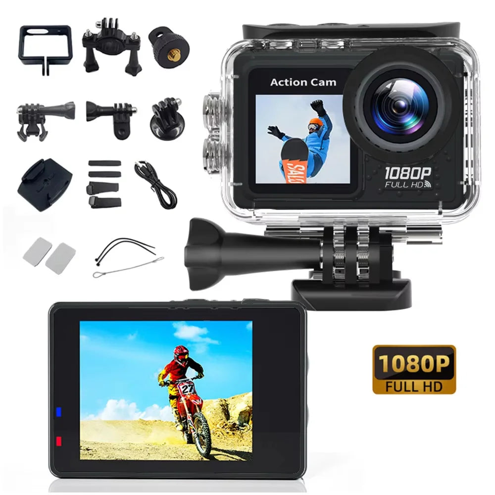 5K Action Camera Pro WiFi Waterproof Sports Camera with Remote Control EIS 1080P 60FPS for Bicycle Motorcycle Helmet