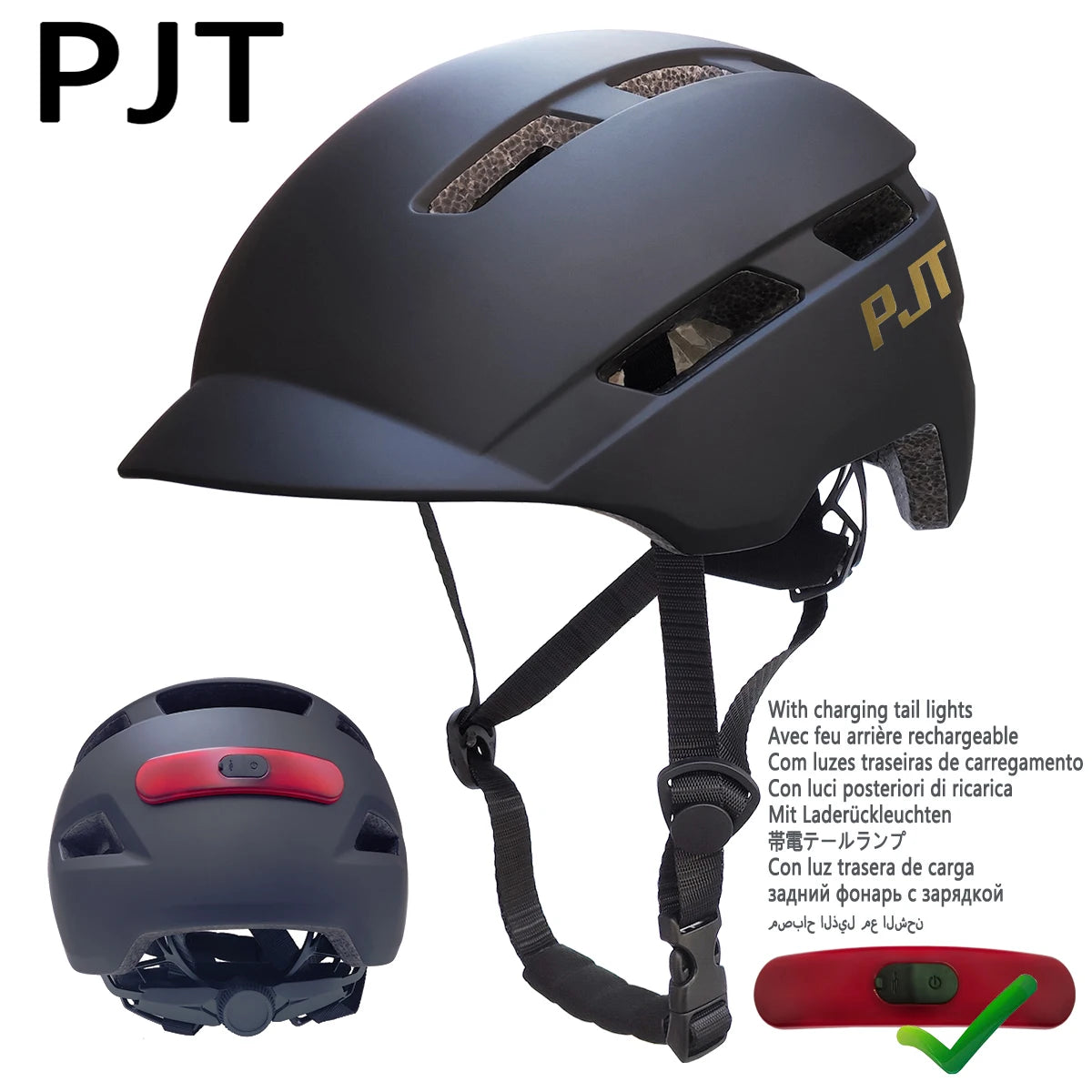 Rechargeable LED Cycling Helmet For Road Mountain Bike And Electric Scooter