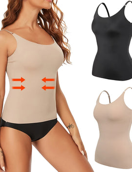 Seamless Shapewear Top Women Tummy Control Smooth Body Shaper Camisole Summer Nude Black Tank Top Slim Belly Compression Vest