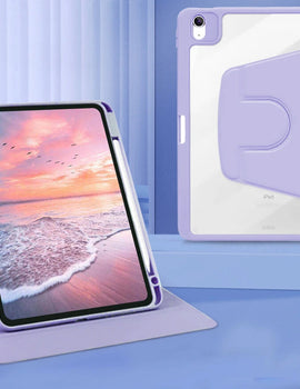 For Tablet iPad Pro 11 Case For Pro 12.9 Air 5 4 10.9 iPad 10th 7/8/9th Generation Mini 6 360° Rotatable Transparent Back Cover