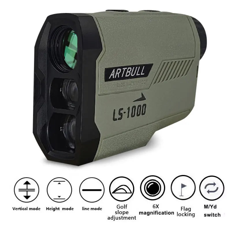6X Golf Laser Rangefinder 1000m With Slope Compensation And Flag Lock