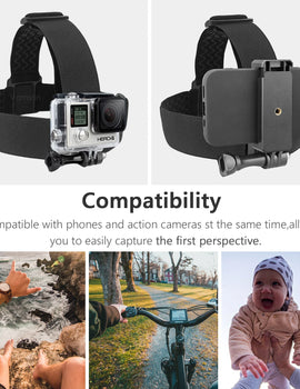 Head Strap Adjustable Universal Mobile Phone Clip Fix Mount for Gopro Hero 10 9 8 7 6 5 for iPhone Xiaomi Samsung Huawei