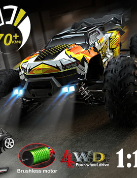 RC Car 1:16 70KM/H or 25KM/H Car Toys LED Headlight Shock-Absorbing Long Endurance With Adapt To All-Terrain 4WD Toys