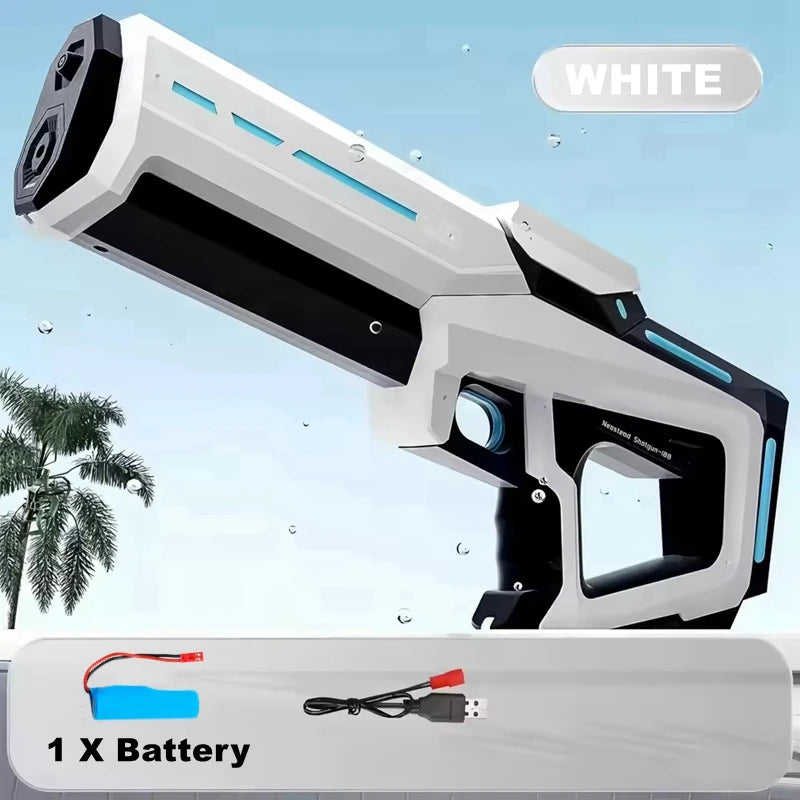 Full Automatic Electric Water Gun 43cm Portable Rechargeable Water Blaster for Outdoor Activities