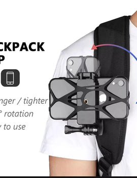 for iPhone 13 Xiaomi 360 Degree Rotary Backpack Clip Mount for Samsung Huawei for GoPro 11 10 9 8 7 Yi 4K DJI Insta360