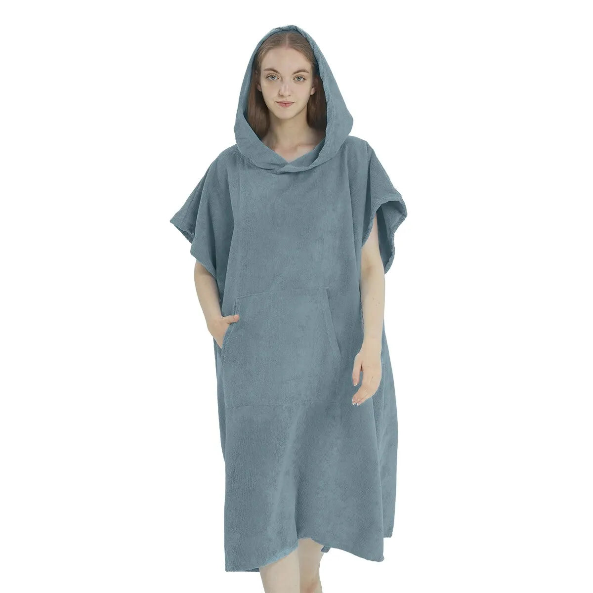 Quick Dry Microfiber Surf Poncho Towel with Hood and Pocket