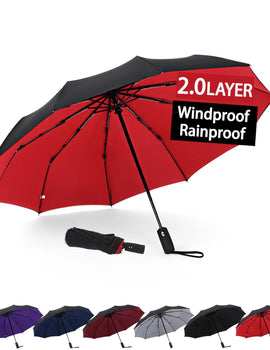 Windproof Travel Umbrella Small Strong but Light Portable and Automatic Folding R