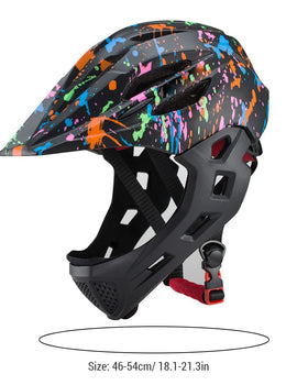 Adjustable Breathable Bike Helmets Lightweight Full Face Bicycle Helmet with LED Light 16 Openings for 46-54cm Head