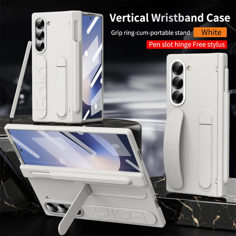 For Samsung Galaxy Z Fold 6 5 4 3 Hinge (with pen) Case Shockproof Full Screen Protector Tempered Glass Folding Cover