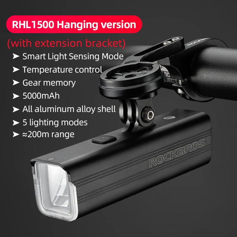 1500LM Bike Front Light Aluminum Waterproof Bicycle Headlight LED Lamp Flashlight Handlebar MTB Road Cycling Light