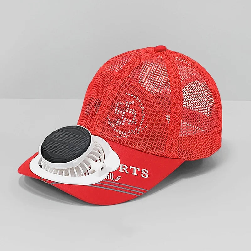 Solar Fan Baseball Cap With Adjustable Fit