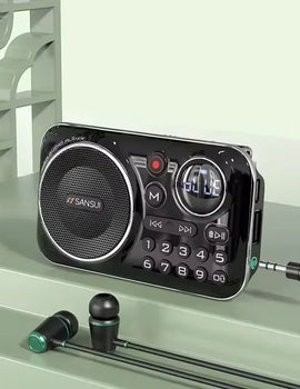 SANSUI F21 Mini Bluetooth Speaker FM Radio 70MHz-108MHz Supports FLAC APE TF Card Outdoor USB Music Box Player Recording Device