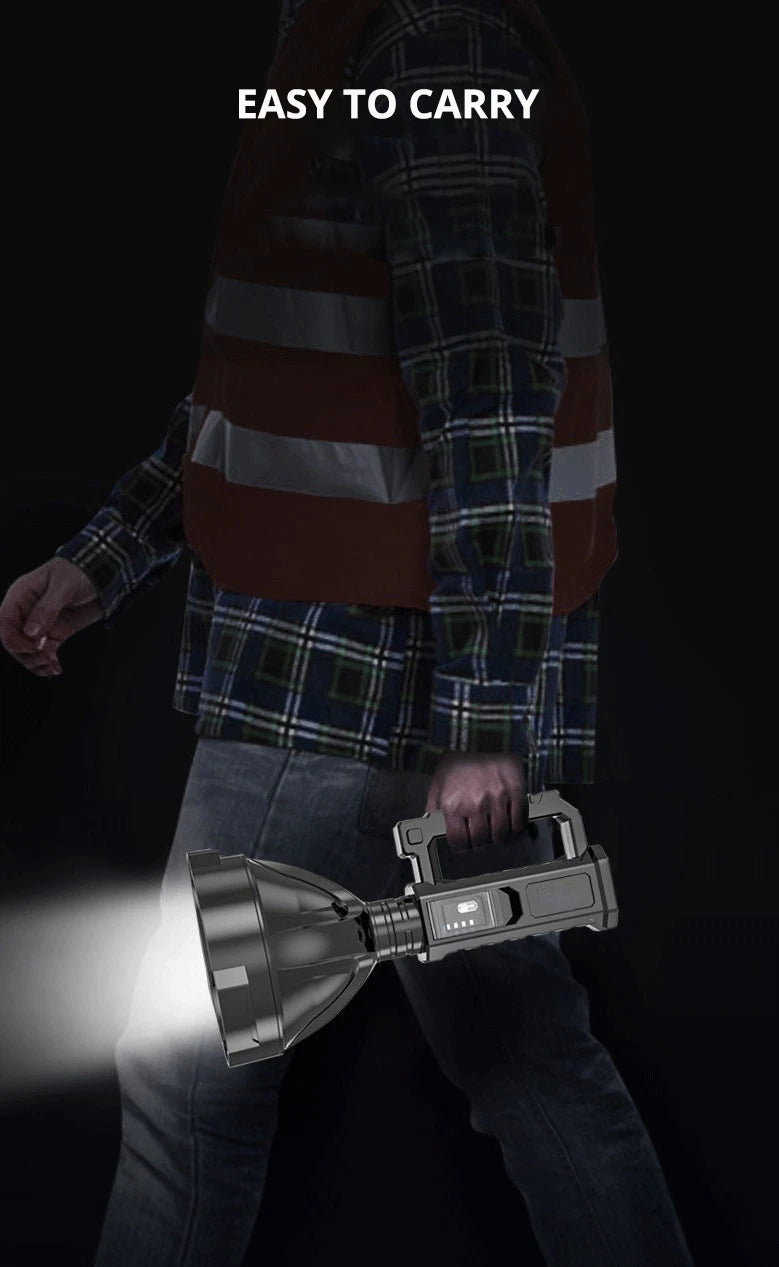 High Power Rechargeable Spotlight 3800 Lumens Ultra Long Range LED Searchlight Camping Lantern