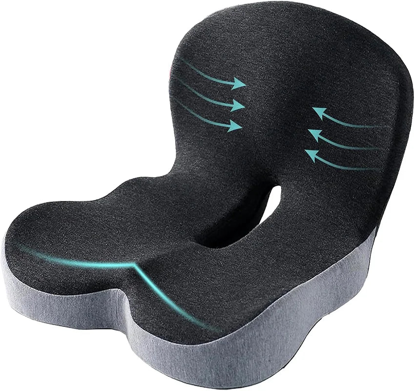 Non Slip Memory Foam Seat Cushion for Tailbone and Sciatica Relief