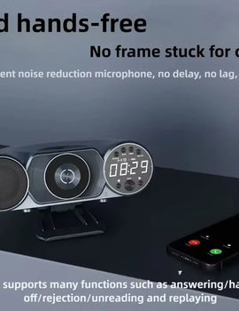 Multifunctional wireless charging Bluetooth clock speaker bedside creative ornament RGB dazzling magnetic subwoofer audio